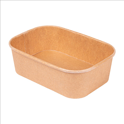 RÉCIPIENTS RECTANGULAIRES 500 ML 320 + 30 PE G/M2 17,3x12,3x4,1 CM NATUREL KRAFT (300 UNITÉS)