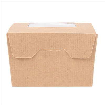 BOÎTES AVEC FENÊTRE 'THEPACK' 300 ML 220 G/M2 + OPP 8x7,5x5,5 CM NATUREL CARTON ONDULÉ NANO-MICRO (600 UNITÉS)