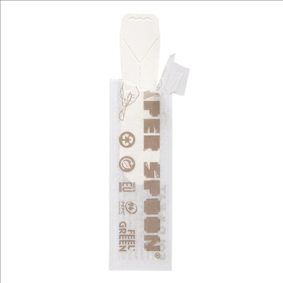 PETITES CUILLÈRES POUR GLACES EN SACHET 'PAPER SPOON' 590 G/M2 9,4 CM BLANC CARTON (400 UNITÉS)