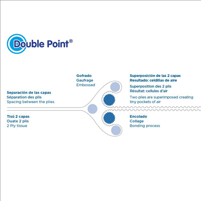 SERVIETTES ECOLABEL P. 1/6 'DOUBLE POINT' 18 G/M2 33x40 CM PRUNE OUATE (2000 UNITÉS)