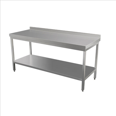 TABLE TRAVAIL AVEC REBORD 'ARROW'  160x70 CM ARGENTE ACIER (1 UNITÉ)