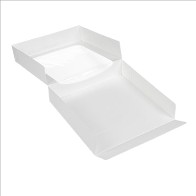 RÉCIPIENTS SUSHI+FÊNETRE 'THEPACK' 230 G/M2 + OPP 23x23x5 CM BLANC CARTON ONDULÉ NANO-MICRO (300 UNITÉS)