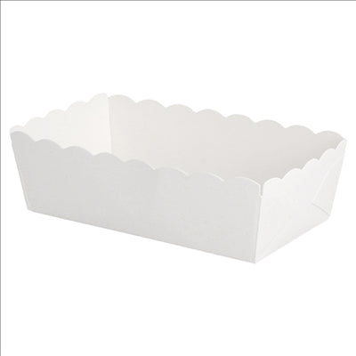 DELI-BARQUETTES  210 + 15 PE G/M2 9x5x3,2 CM BLANC CARTON (100 UNITÉS)