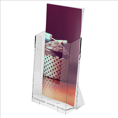 PORTE BROCHURES 1/3 DIN-A4  10,5x15,7x6,5 CM TRANSPARENT PS (12 UNITÉS)