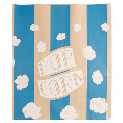 SACS SOS POP CORN 'STRIPES' 3,8 L-130 OZ 80 G/M² 20+9x23,5 CM NATUREL PARCH.INGRAISSABLE (500 UNITÉS)