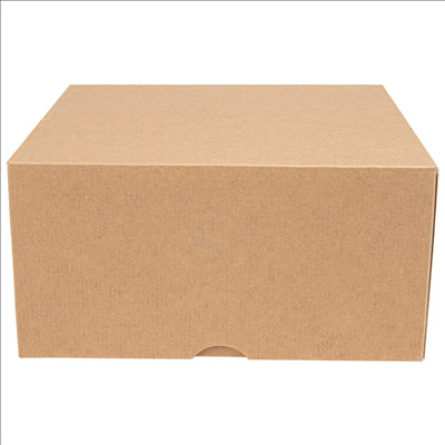 BOÎTES PATISSERIES SANS FENÊTRE 'THEPACK' 240 G/M2 16x16x8 CM NATUREL CARTON ONDULÉ NANO-MICRO (200 UNITÉS)