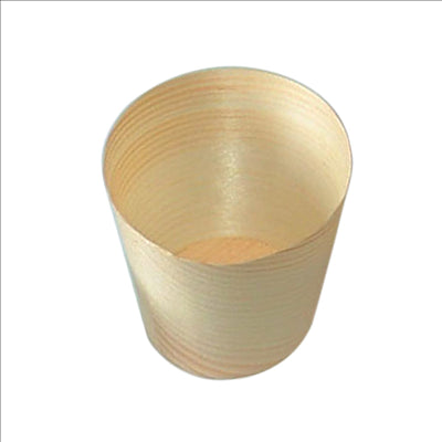 MINI VERRES EN FEUILLE DE PEUPLIER 30 ML Ø 6x6 CM NATUREL BOIS (50 UNITÉS)