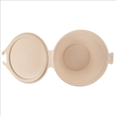 RÉCIPIENTS AVEC CHARNIERE 'BIONIC' 1300 ML 20x13,5x8 CM NATUREL BAGASSE (300 UNITÉS)