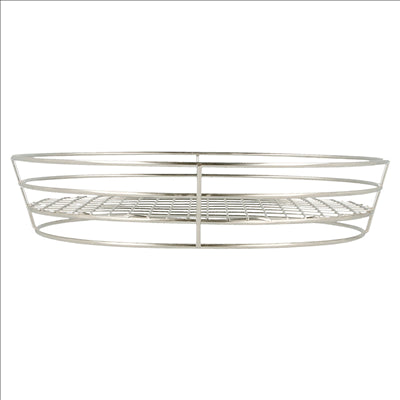 BASKET OVALE 'ARTINOX'  28x20,5x5,7 CM ARGENTE INOX (24 UNITÉS)