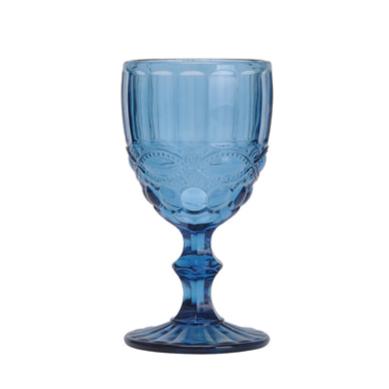 VERRES À PIED À VIN 'VINTAGE' 260 ML Ø8x15.5 CM BLEU VERRE (6 UNITÉS)