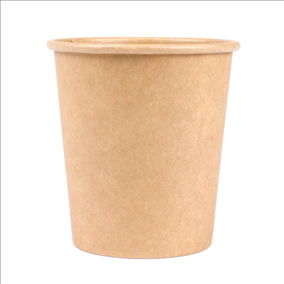 PETITS POTS 120 ML (4 oz) 210 + 18 PE G/M2 Ø6,15/4,5x6,5 CM MARRON CARTON (1000 UNITÉS)