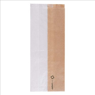 SACHETS POUR SANDWICHES AVEC FENÊTRE ECO 'CORNER WINDOW' 40 G/M2 12+6x30 CM NATUREL PARCH.INGRAISSABLE (250 UNITÉS)