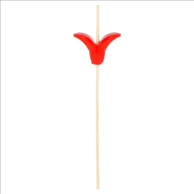 PIQUES "TULIPE"  12 (h) CM NATUREL BAMBOU (100 UNITÉS)