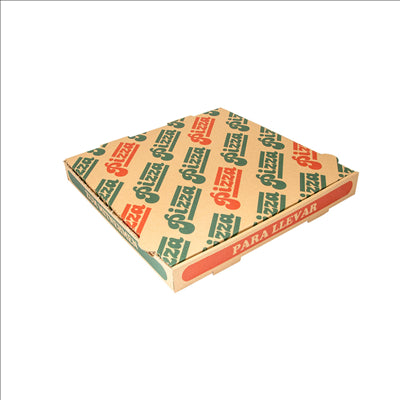 BOÎTES PIZZA 'THEPACK' 330 G/M2 29x29x3,8 CM NATUREL CARTON ONDULÉ MICROCANAL (100 UNITÉS)