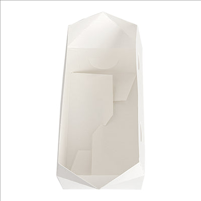 BOÎTES REPAS À EMPORTER 'THEPACK' 1 L 250 G/M2 11x18x7 CM BLANC CARTON ONDULÉ NANO-MICRO (300 UNITÉS)