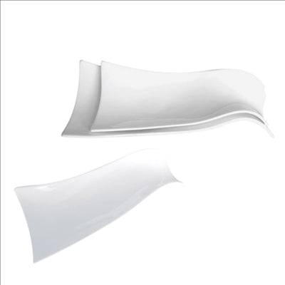 ASSIETTES FORME TUILE  26 CM BLANC PORCELAINE (6 UNITÉS)