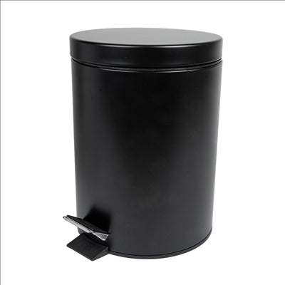 POUBELLE À PEDALE AVEC RÉCEPTACLE INTÉRIEUR 5 L Ø 20,5x28 CM NOIR ACIER (1 UNITÉ)