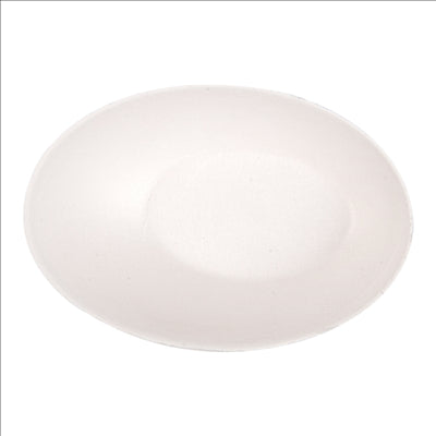 RÉCIPIENT OVALE 'BIONIC'  8x4,8x2,7 CM BLANC BAGASSE (1000 UNITÉS)