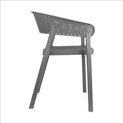 CHAISE EMPILABLE 'SUPRA-TEK'  51x49x73 CM GRIS PP (4 UNITÉS)