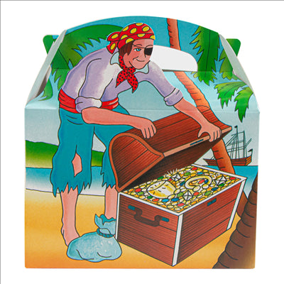 BOÎTES MENU ENFANT "PIRATES"  320 G/M2 15,50x10,50x17,50 CM QUADRICHROMIE CARTON (300 UNITÉS)