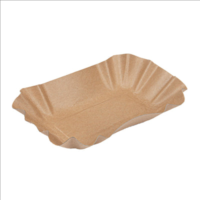 PLATEAUX OVALES  300 G/M2 14x9x3 CM NATUREL KRAFT (2000 UNITÉS)