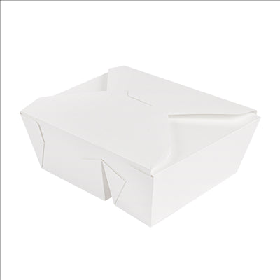 BOÎTES AMÉRICAINES 2 COMPART. 'THEPACK' 900+450ML 230 + 12PP G/M2 15,2x12,1x6,5CM BLANC CARTON ONDULÉ NANO-MICRO (300 UNITÉS)