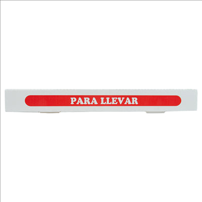 BOÎTES PIZZA 'THEPACK' 330 G/M2 36x36x4 CM BLANC CARTON ONDULÉ MICROCANAL (100 UNITÉS)