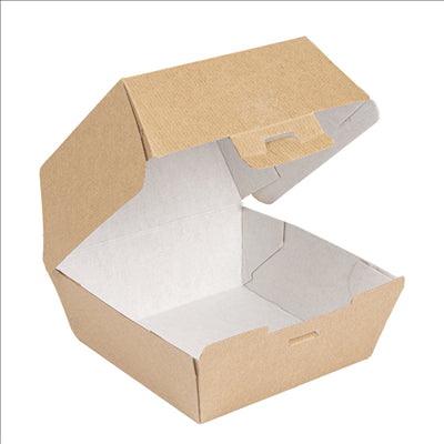 BOÎTES HAMBURGER 'THEPACK' 220 G/M2 13x12,5x9 CM (M) NATUREL CARTON ONDULÉ NANO-MICRO (500 UNITÉS)