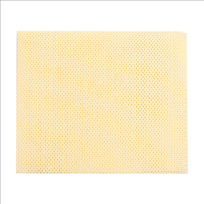 25 U. LAVETTES "SUPER PERFOKLEEN"  80 G/M2 36x42,5 CM JAUNE PALE VISCOSE (6 UNITÉS)