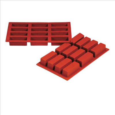 MOULE CAKE 7,9x2,9x3 CM  17,5x30 CM ROUGE SILICONE (1 UNITÉ)