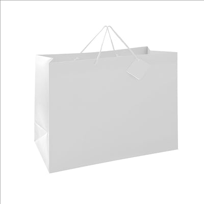 SAC BOUTIQUE ANSES CORDON  150 G/M2 40+15x32 CM BLANC CELLULOSE (100 UNITÉS)