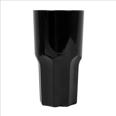 GOBELETS EMPILABLES 460 ML Ø 8,2/6,2x15,1 CM NOIR POLYCARBONATE (12 UNITÉS)