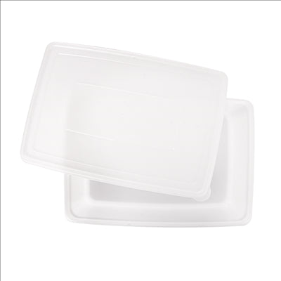 RÉCIPIENT ALIMENTS + COUVERCLE INCORPORÉ 3150 ML 26x18x10 CM BLANC PP (1 UNITÉ)