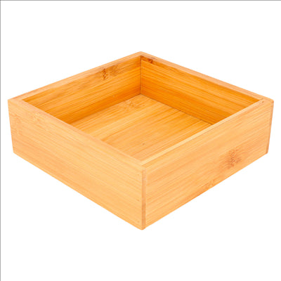 BOÎTE POUR BUFFET  15,5x15,5x5 CM NATUREL BAMBOU (6 UNITÉS)