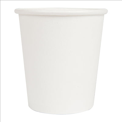 PETITS POTS 120 ML (4 oz) 210 + 18 PE G/M2 Ø6,15/4,5x6,5 CM BLANC CARTON (1000 UNITÉS)