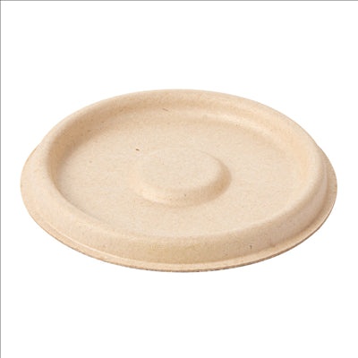 COUVERCLES POUR POTS 150.18 'BIONIC'  Ø 7,7x0,8 CM NATUREL BAGASSE (1000 UNITÉS)