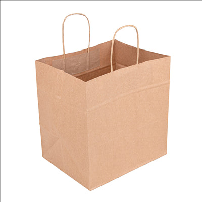 SACS SOS TRAITEUR AVEC ANSES  90 G/M2 26+20x27 CM NATUREL KRAFT (250 UNITÉS)