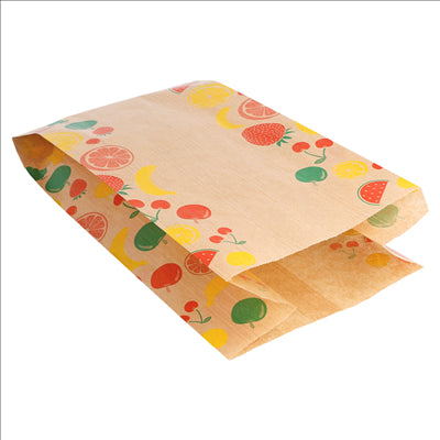 SACHETS PLATS POUR FRUITS 1 KG 32 G/M2 14+9x26 CM NATUREL KRAFT (500 UNITÉS)