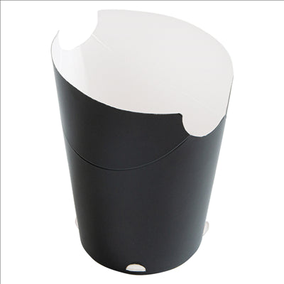 GOBELETS À FRITES AVEC FERMETURE 26 OZ - 780 ML 305 + 18PE G/M2 11x15,7 CM NOIR CARTON (1000 UNITÉS)