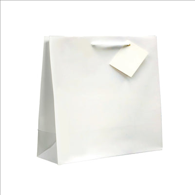 SACS BOUTIQUE ANSES CORDON  19+10x27 CM BLANC CELLULOSE (100 UNITÉS)