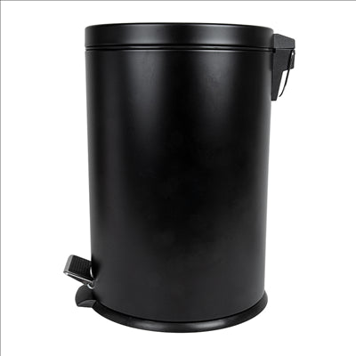 POUBELLE À PEDALE AVEC RÉCEPTACLE INTÉRIEUR 20 L Ø 29,5x44 CM NOIR ACIER (1 UNITÉ)