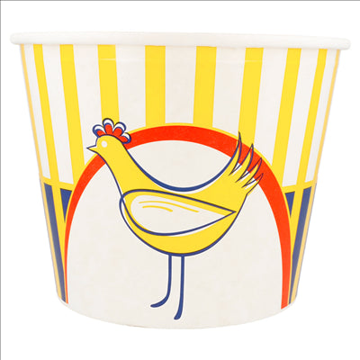 CONTAINERS POULET + COUVERCLES 4500 ML 15PE + 380 + 18PE G/M2 Ø 21,6/16x16,8 CM BLANC CARTON (120 UNITÉS)