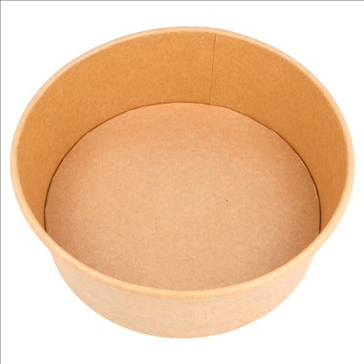 POTS SALADIERS 1300 ML - 43,3 oz 320 + 18 PE G/M2 Ø 18,4/16x6,6 CM NATUREL KRAFT (300 UNITÉS)