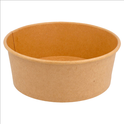 POTS SALADIERS 750 ML - 25 oz 300 + 18 PE G/M2 Ø 15/12,8x6 CM NATUREL KRAFT (300 UNITÉS)