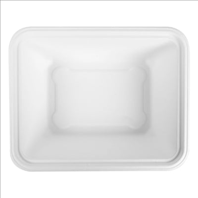 PLATEAUX 'BIONIC'  23,1x18,7x6,3 CM BLANC BAGASSE (400 UNITÉS)