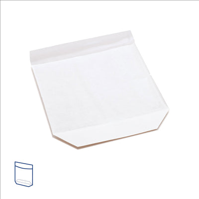 RÉCIPIENTS AVEC BASE ET FENÊTRE 'TURTLE PACK' 50 G/M2 + 15 PP 14+3,5x24/21 CM BLANC KRAFT (100 UNITÉS)