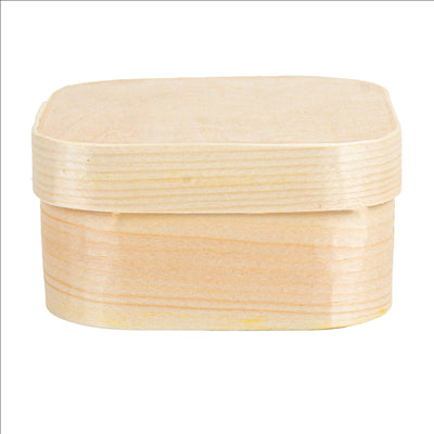 MINI BOÎTES CARRÉES + CARTON ET CAPSULE  8x8x4 CM NATUREL BOIS (200 UNITÉS)