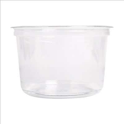 POTS TRAITEUR 500 ML Ø11,7x7,6 CM TRANSPARENT RPET (640 UNITÉS)