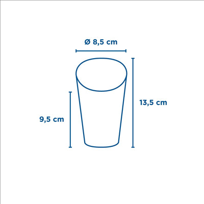 GOBELETS A FRITES OUVERTS 16 OZ - 480 ML 200 + 25PE G/M2 Ø8,5x13,5 CM MARRON CARTON (50 UNITÉS)