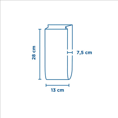 SACS POUR 1/2 POULET  40 G/M2 + 20µ PP 13+7,5x28 CM BLANC PAPIER (1000 UNITÉS)